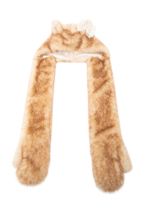 Rave Deer Hooded Scarf with Mittens