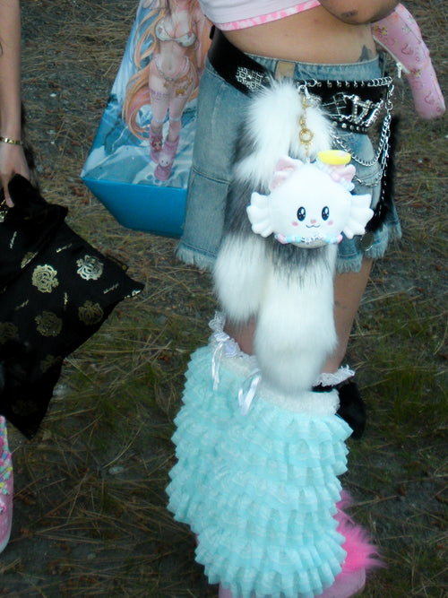 Cross Fox MewMew Faux Fur Tail Keychain