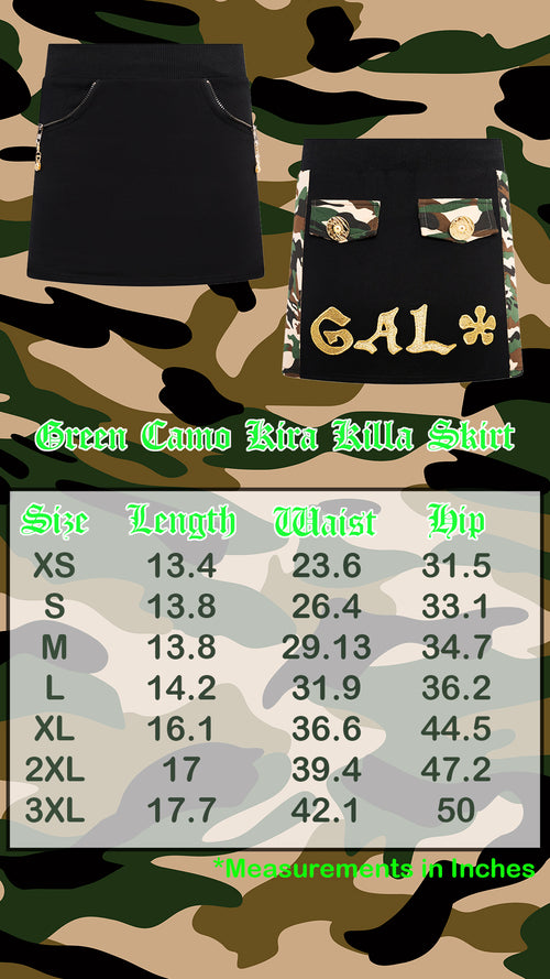 Green Camo Kira Killa Skirt