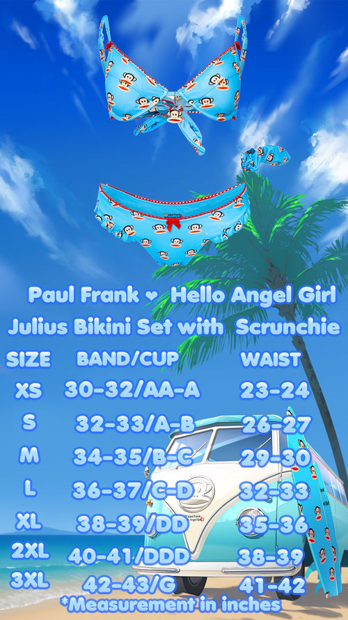 Paul Frank ❤ Hello Angel Girl Julius Bikini Set with Scrunchie