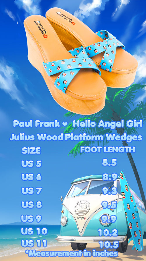 Paul Frank ❤ Hello Angel Girl Julius Wood Platform Wedges