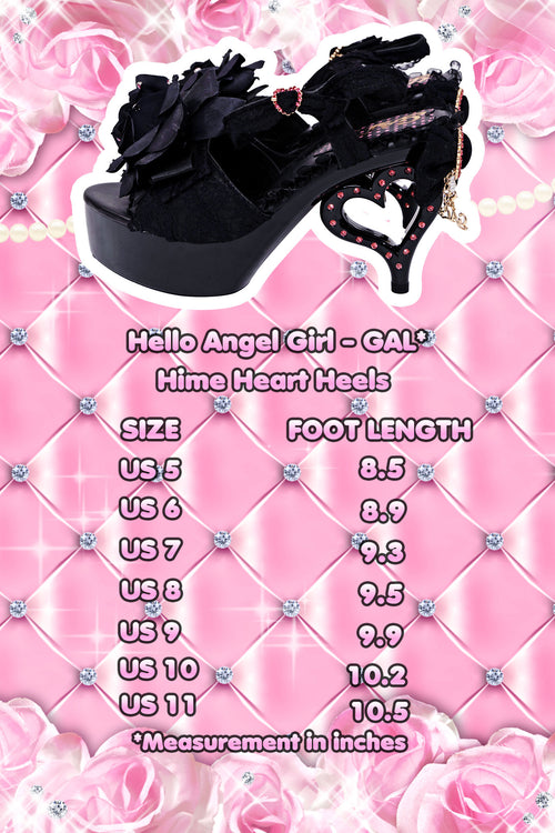 Black Hime Heart Heels