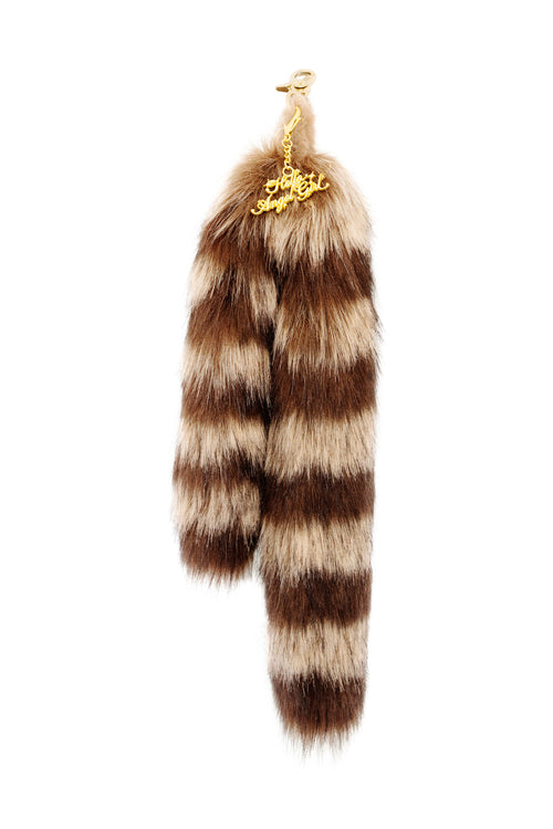 Classic Brown Raccoon MewMew Faux Fur Tail Keychain