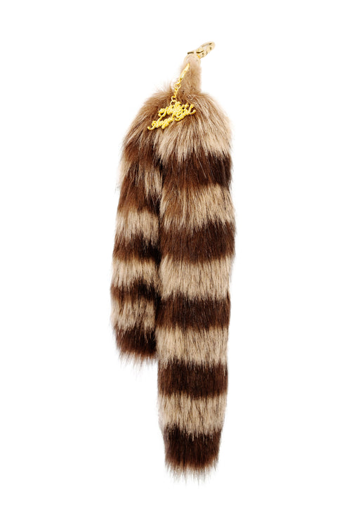 Classic Brown Raccoon MewMew Faux Fur Tail Keychain