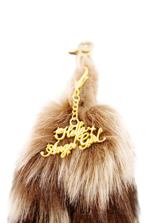 Classic Brown Raccoon MewMew Faux Fur Tail Keychain