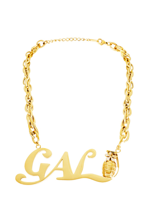Gal* Grenade Gold Twist Chain Necklace