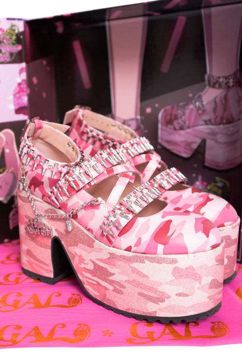 Pink Camo Kira Killa Platform Shoes