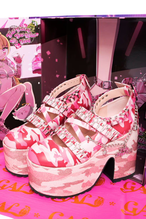 Pink Camo Kira Killa Platform Shoes