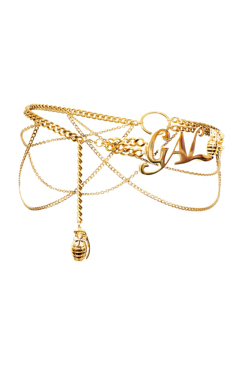 Gal* Grenade Gold Chain Belt