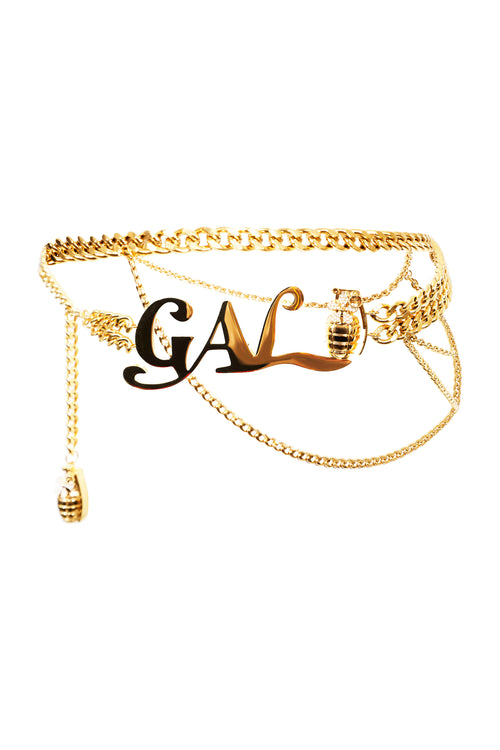 Gal* Grenade Gold Chain Belt