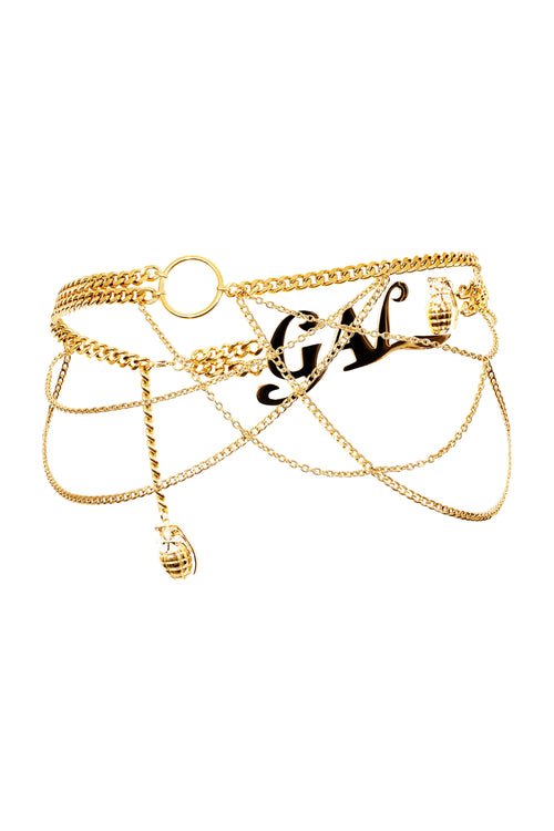 Gal* Grenade Gold Chain Belt