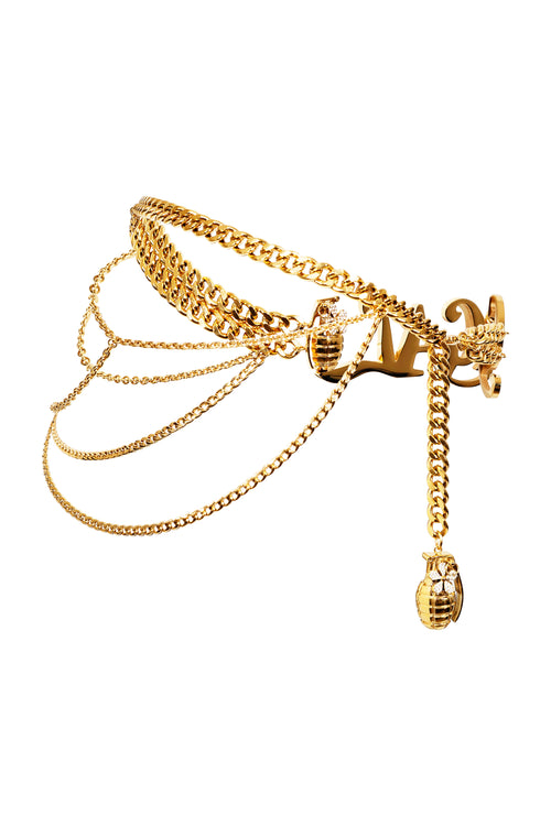 Gal* Grenade Gold Chain Belt
