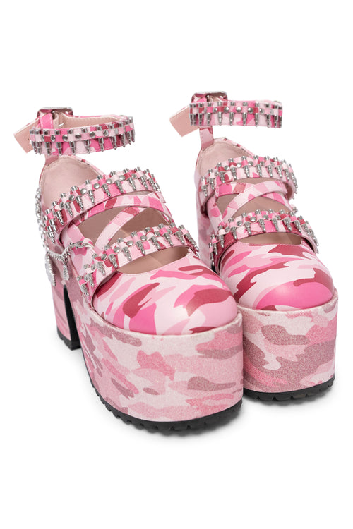 Pink Camo Kira Killa Platform Shoes