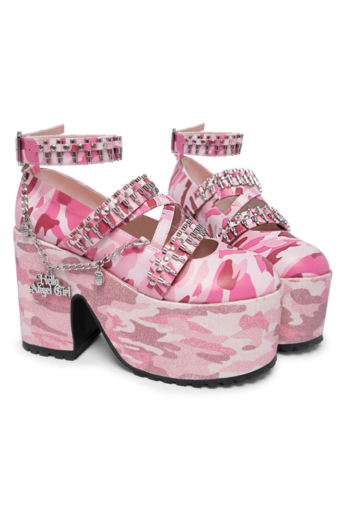 Pink Camo Kira Killa Platform Shoes