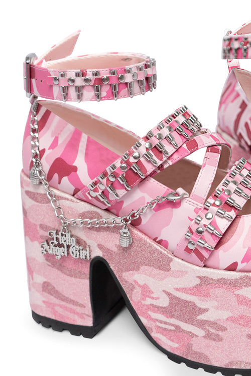 Pink Camo Kira Killa Platform Shoes