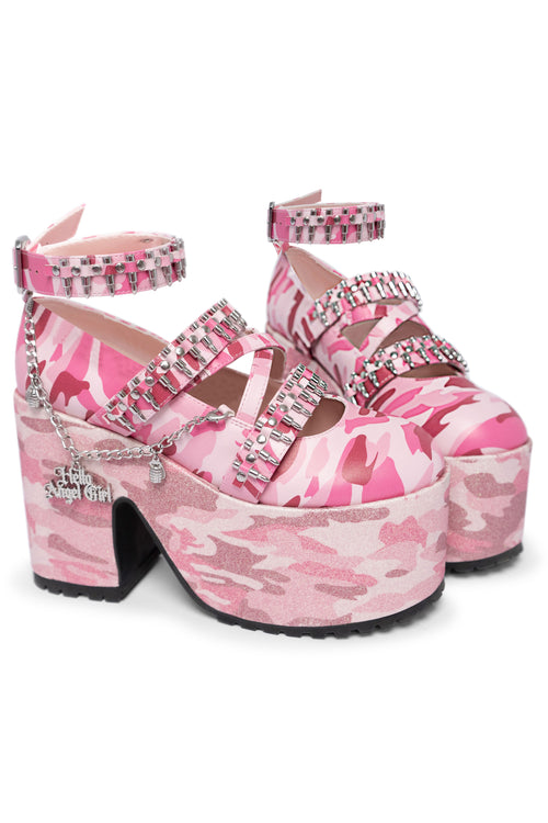 Pink Camo Kira Killa Platform Shoes