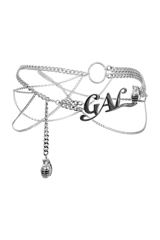 Gal* Grenade Silver Chain Belt