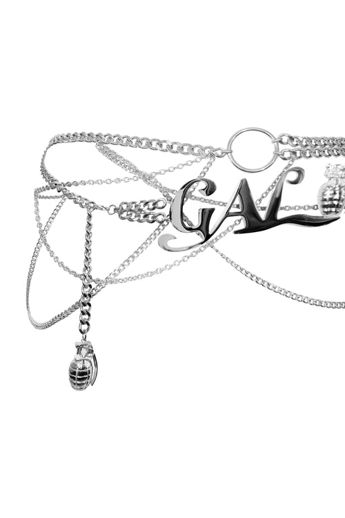 Gal* Grenade Silver Chain Belt