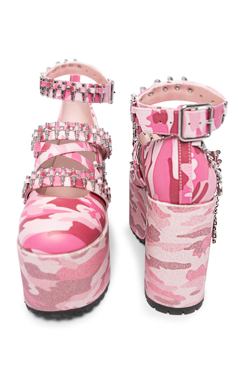 Pink Camo Kira Killa Platform Shoes