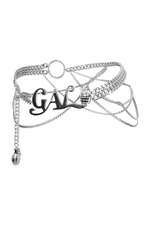 Gal* Grenade Silver Chain Belt