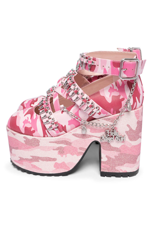 Pink Camo Kira Killa Platform Shoes