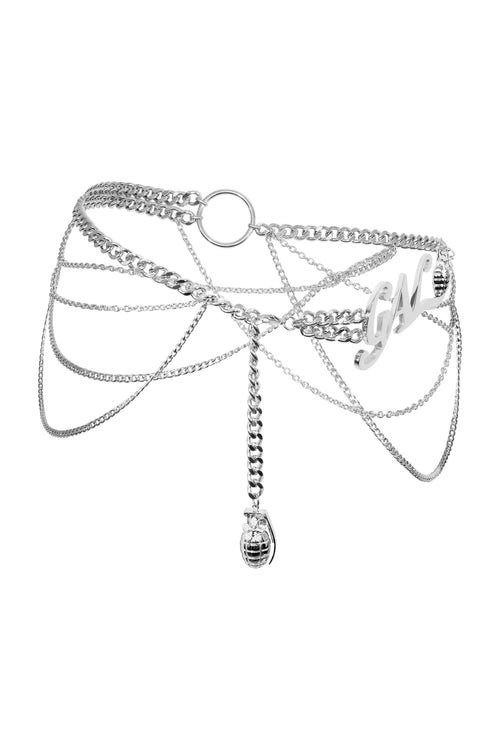 Gal* Grenade Silver Chain Belt