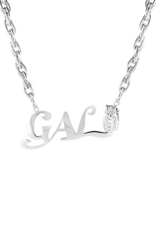 Gal* Grenade Silver Twist Chain Necklace
