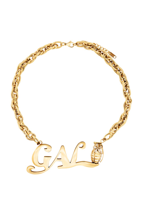 Gal* Grenade Gold Twist Chain Necklace