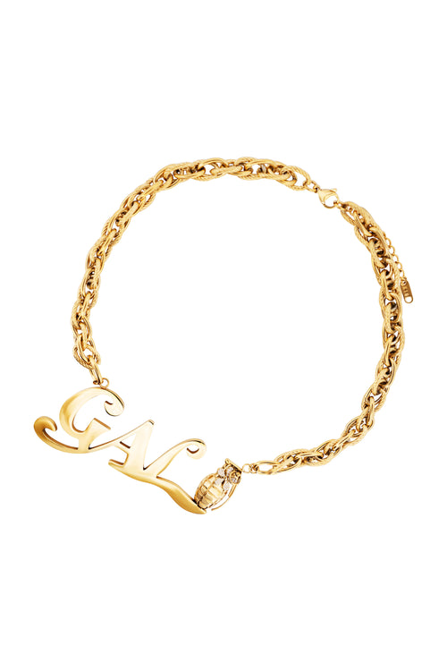 Gal* Grenade Gold Twist Chain Necklace