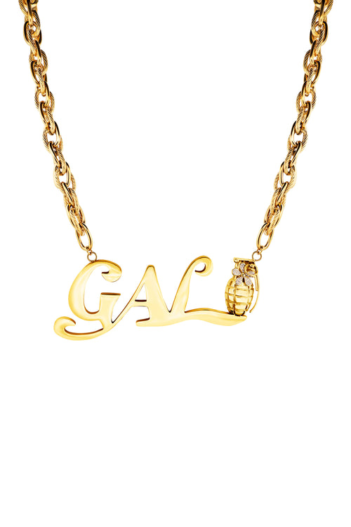 Gal* Grenade Gold Twist Chain Necklace