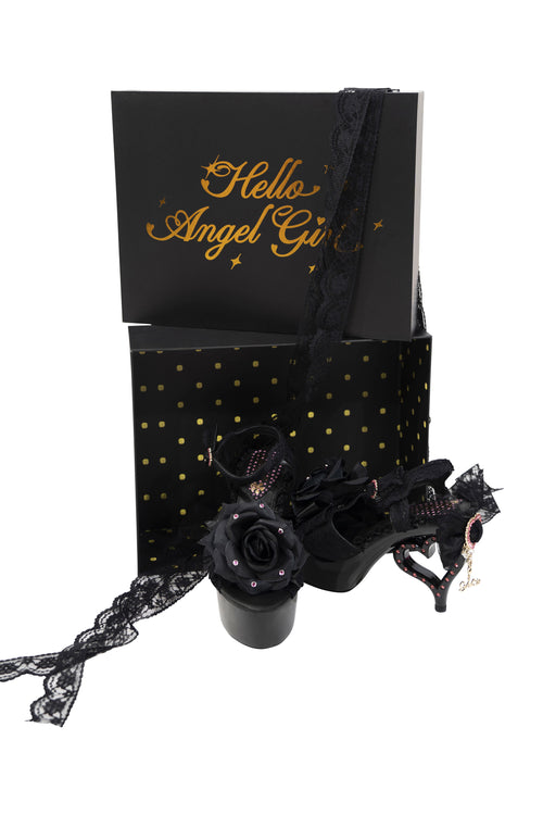 Black Hime Heart Heels