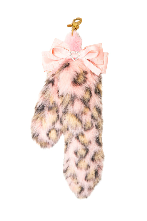 Sweet Cheetah Gal MewMew Faux Fur Tail Keychain