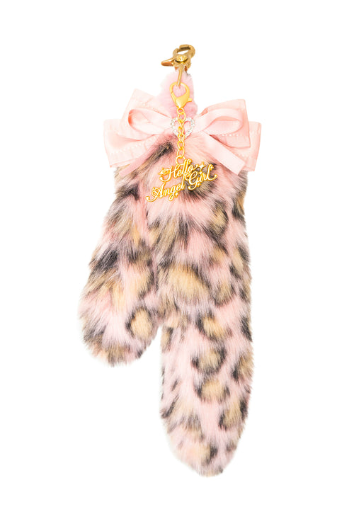 Sweet Cheetah Gal MewMew Faux Fur Tail Keychain