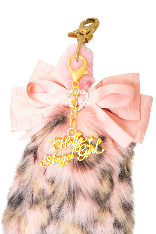 Sweet Cheetah Gal MewMew Faux Fur Tail Keychain