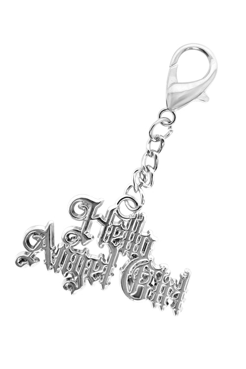 Hello Angel Girl Logo Keychain - Gothic