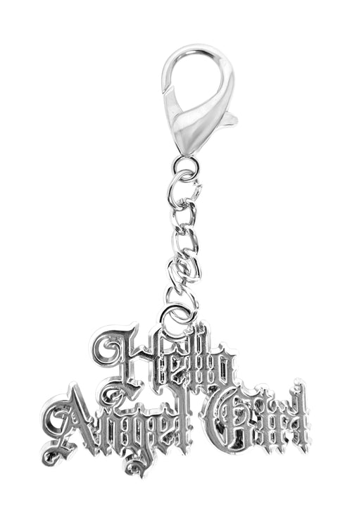 Hello Angel Girl Logo Keychain - Gothic