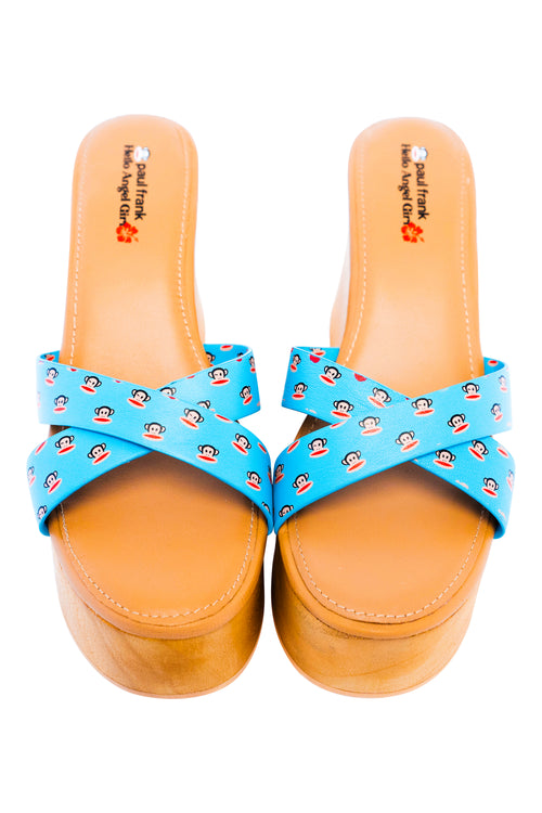Paul Frank ❤ Hello Angel Girl Julius Wood Platform Wedges