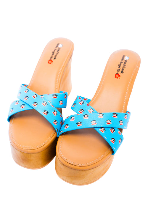 Paul Frank ❤ Hello Angel Girl Julius Wood Platform Wedges