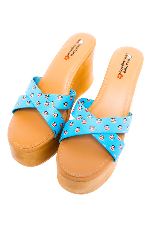 Paul Frank ❤ Hello Angel Girl Julius Wood Platform Wedges
