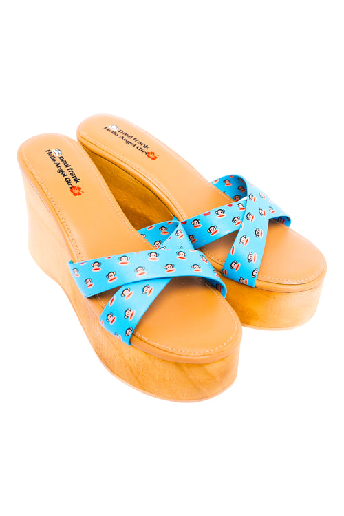 Paul Frank ❤ Hello Angel Girl Julius Wood Platform Wedges