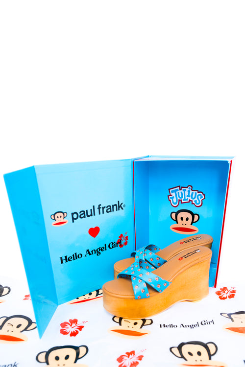 Paul Frank ❤ Hello Angel Girl Julius Wood Platform Wedges