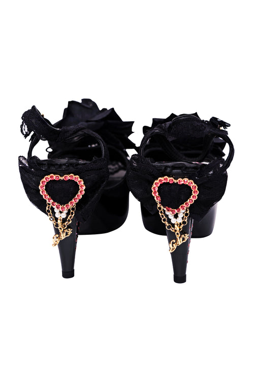 Black Hime Heart Heels