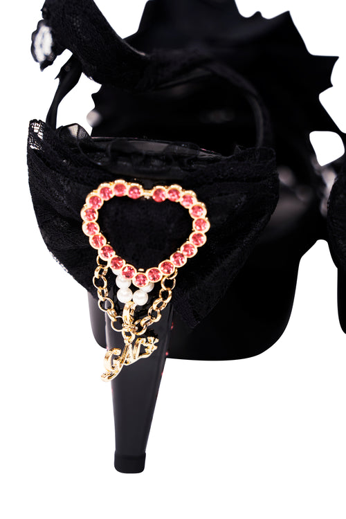 Black Hime Heart Heels
