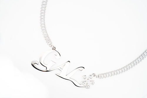 Gal* Silver Baguette Chain Necklace