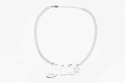 Gal* Silver Baguette Chain Necklace
