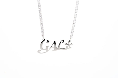 Gal* Silver Baguette Chain Necklace