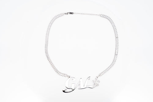 Gal* Silver Baguette Chain Necklace