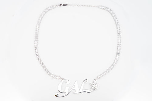 Gal* Silver Baguette Chain Necklace