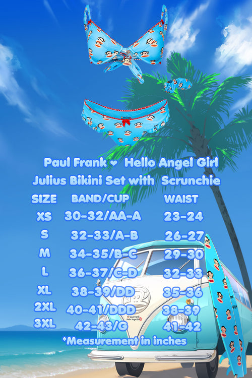 Paul Frank ❤ Hello Angel Girl Julius Bikini Set with Scrunchie