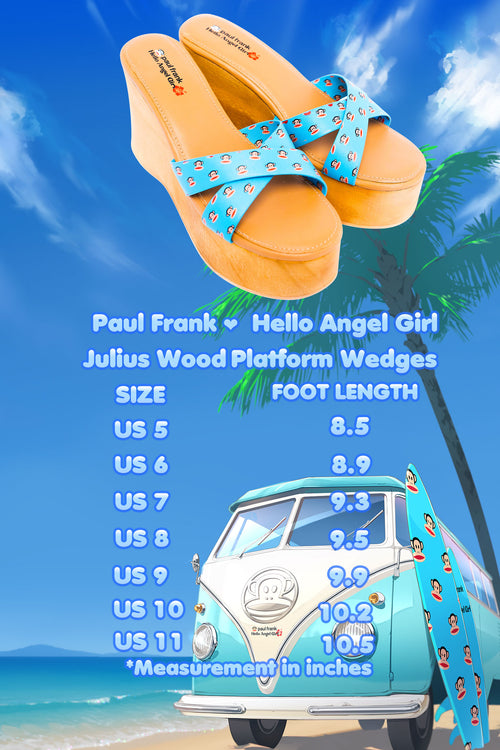Paul Frank ❤ Hello Angel Girl Julius Wood Platform Wedges